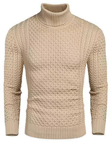 COOFANDY Pullover & Strickmode COOFANDY Pullover für Herren Strickpullover Rollkragenpullover Herren Longsleeve Rollkragen