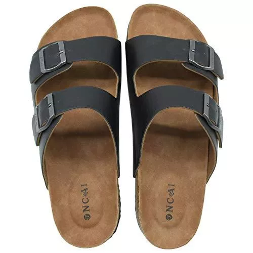 ONCAI Sandalen & Slides ONCAI Herren-Arizona-Hausschuhe-Pantoletten-Schlappen-Sommerschuhe Flache Sandalen schieben und Sommer Drinnen und Draußen Kork-Sandalen Mit Verstellbarer Rieme