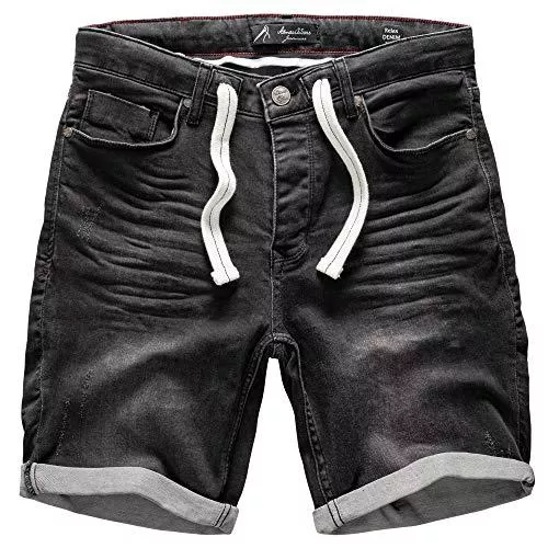 Amaci&amp;Sons Shorts Amaci&amp;Sons Herren Jeans Shorts Kordel Destroyed Kurze Hose Sommer Bermuda Verwaschen J5001