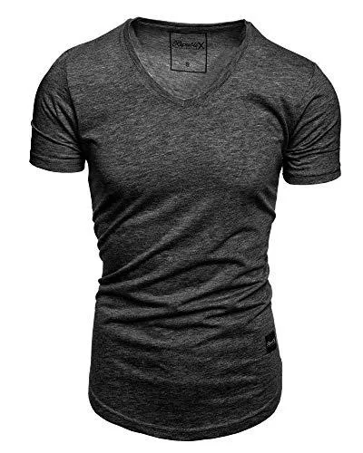 REPUBLIX T-Shirts REPUBLIX Oversize Herren Slim-Fit V-Neck Basic Sommer T-Shirt V-Ausschnitt
