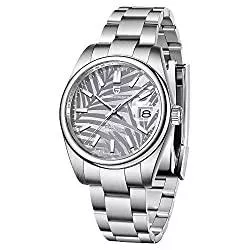 Haiqin Uhren Pagani Design Herren Automatik Mechanische Uhren Synthetische Saphir-Kristalle Edelstahlarmband Japanisches Importiertes Uhrwerk Grün Oliv Palm Zifferblatt Casual Mode Uhr