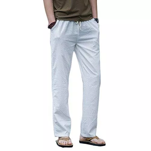 HOEREV Hosen HOEREV Men Casual Strandhosen Leinen Hose