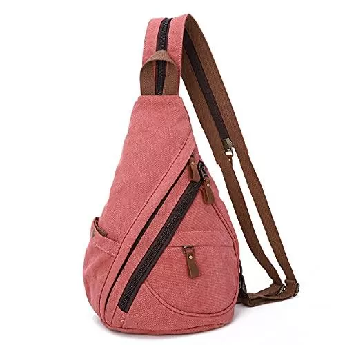 KL928 Taschen & Rucksäcke KL928 Canvas Sling Bag Rucksack Damen und Herren – Schulterrucksack Umhängetasche Crossbag Verstellbarem Schultergurt Perfekt für Outdoorsport, Wandern, Radfahren, Bergsteigen, Reisen