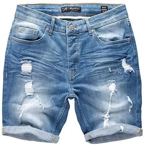 Amaci&amp;Sons Shorts Amaci&amp;Sons Herren Destroyed Jeans Shorts Kurze Hose Sommer Bermuda 7979