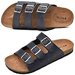 ONCAI Sandalen & Slides ONCAI Herren-Arizona-Hausschuhe-Pantoletten-Schlappen-Sommerschuhe Flache Sandalen schieben und Sommer Drinnen und Draußen Kork-Sandalen Mit Verstellbarer Rieme