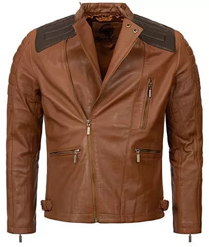 Rock Creek Jacken Rock Creek Herren Lederjacke Biker Jacke Echt Leder