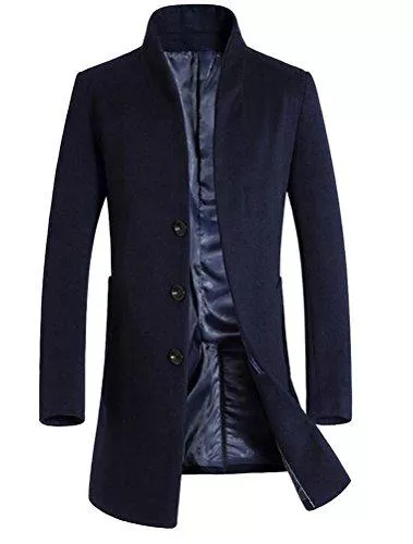 Vogstyle Mäntel Vogstyle Herren Winter Slim Fit Wollmantel Business Überzieher Schlank Lange Windbreaker Jacken