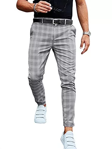 Onsoyours Hosen Onsoyours Herren Freizeithose Kariert Business Hose Chino Streetwear Lang Pants Sporthosen Trainingshose Sweatpants Slim Fit