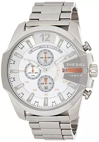 Diesel Uhren Diesel Herren Mega Chief Chronograph, 59 mm Gehäusegröße, Edelstahluhr
