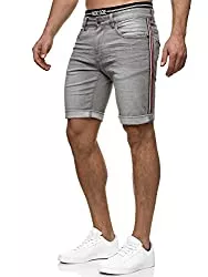 Indicode Shorts Indicode Herren Fife Jeans Shorts mit 5 Taschen aus 98% Baumwolle | Kurze Denim Stretch Sommer Hose Used Look Washed Destroyed Regular Fit Men Short Pants Freizeithose für Männer