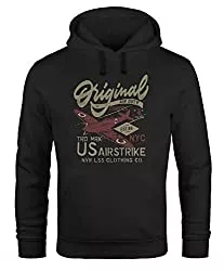 Neverless Kapuzenpullover Neverless Hoodie Herren Airforce Army Motiv Spitfire Flugzeug Vintage Motiv Retro Schriftzug Kapuzen-Pullover Männer Fashion Streetstyle