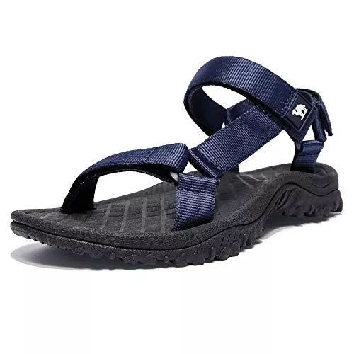 CAMEL CROWN Sandalen & Slides Herren Sport Outdoor Sandalen Sommer Verstellbare Rutschfeste Bequeme Männer Trekkingschuhe Wanderschuhe Sandale mit Klettverschluss Strand Freizeit Sandale Offener Zeh Sandale