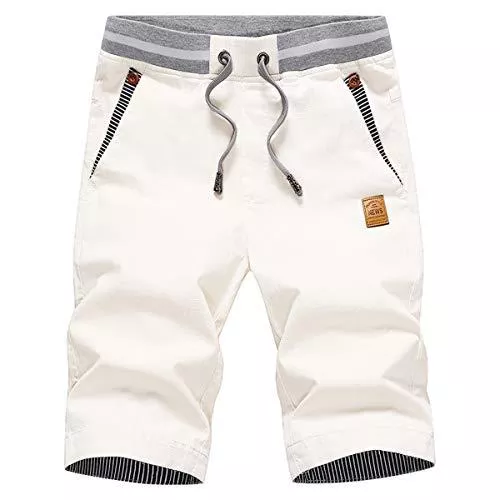 JustSun Shorts JustSun Kurze Hosen Herren Shorts Sommer Chino Baumwolle mit Tunnelzug