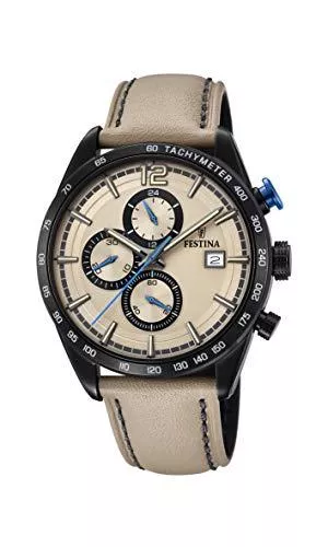 Festina Uhren Festina Herren Chronograph Quarz Uhr mit Leder Armband F20344/1
