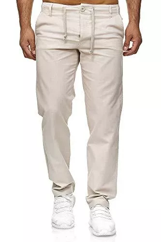 Reslad Hosen Reslad Leinenhose Männer Chino Herren-Hose lockere Sommer Stoffhose Freizeithose aus bequemer Baumwolle lang RS-3000