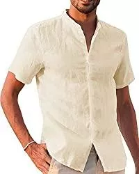 Gemijacka Hemden Gemijacka Leinenhemd Herren Hemd Herren Kurzarm Sommerhemd Herren Regular Fit Freizeithemd
