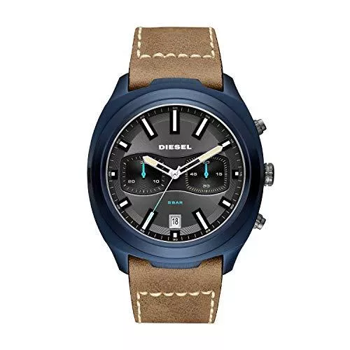 Diesel Uhren DIESEL Herren Chronograph Quarz Uhr mit Leder Armband DZ4490