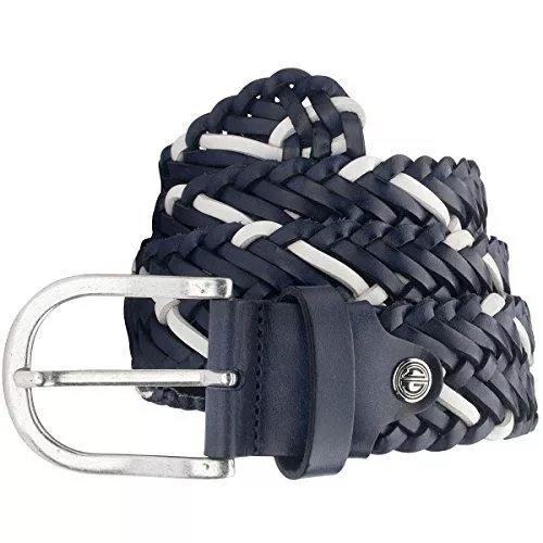 LINDENMANN Gürtel LINDENMANN Gürtel Herren Ledergürtel Herren/Gürtel Herren, Flecht-Ledergürtel marine-weiss