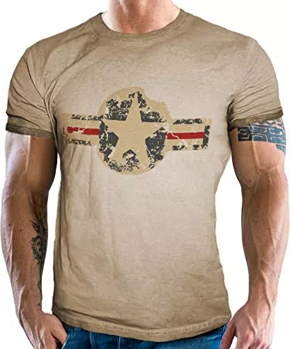 Gasoline Bandit T-Shirts T-Shirt für den US-Army Fan im Washed Jeans Look USAF