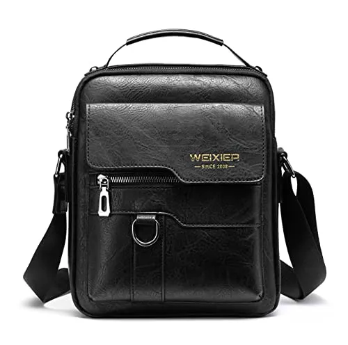 Hjkiopc Taschen & Rucksäcke Hjkiopc Umhängetasche Herren Schultertasch Crossbody Handytasche Messenger Bag Herrentasche Shulder Bag Leder Brusttasche