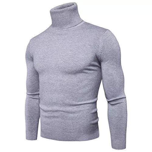 CELANDA Pullover & Strickmode CELANDA Herren Strickpullover Stehkragen Turtleneck Sweater Slim Fit Rollkragen Pullover Warme Strickpullover