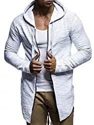 Leif Nelson Jacken Leif Nelson Herren Sweatjacke mit Kapuze Slim Fit Baumwolle-Anteil Basic Männer Hoodie-Cardigan Langarm Jungen Schwarze Kapuzenjacke