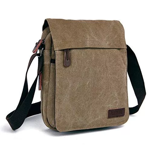 Outreo Taschen & Rucksäcke Outreo Schultertasche Vintage Umhängetasche Herren Messenger Taschen Canvas Kuriertasche für Tablet Retro Reisetasche Schule Aktentasche