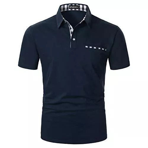 APAELEA Poloshirts APAELEA Poloshirt Herren Kurzarm Freizeit Polohemd Golf Tops with Gefälschte Brusttasche Dekoration