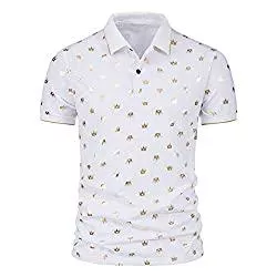 BIBOKAOKE Poloshirts BIBOKAOKE Kurzarmhemden Herren Shirts Mode Pegasu Krone Bronzieren Bedrucktes Hemd Sommer Revers Kurzarm Basic Slim Fit Sportshirt Casual Business Arbeit Büro T-Shirts Golf Shirt