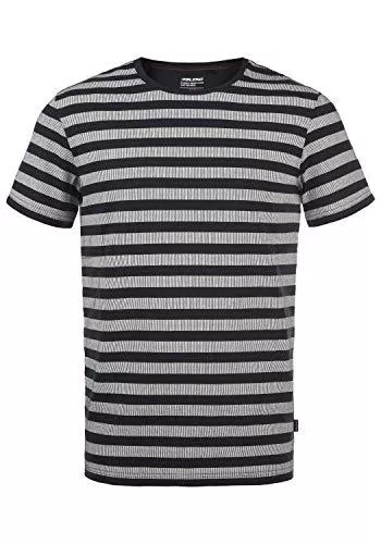 b BLEND T-Shirts b BLEND Kama Herren T-Shirt Kurzarm Shirt mit Streifen mit Rundhalsausschnitt aus 100% Baumwolle