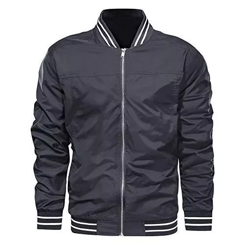 EKLENTSON Jacken EKLENTSON Herren Bomberjacke Übergangsjacke Windbreaker Leichte Jacke mit Baseballkragen