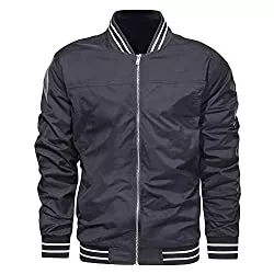 EKLENTSON Jacken EKLENTSON Herren Bomberjacke Übergangsjacke Windbreaker Leichte Jacke mit Baseballkragen