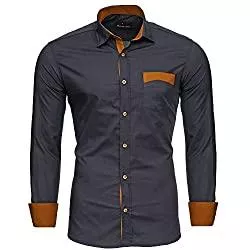 Reslad Hemden Reslad Herren Hemd Exklusiv Two Tone Look Langarmhemd
