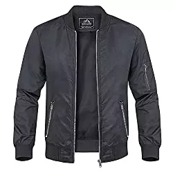 MAGCOMSEN Jacken MAGCOMSEN Herren Leicht Bomberjacke Freizeit Dünn Übergangsjacke Herbst Fliegerjacke Winddicht Pilotenjacke Atmungsaktiv Outdoor Männer Blouson mit Zip-Taschen