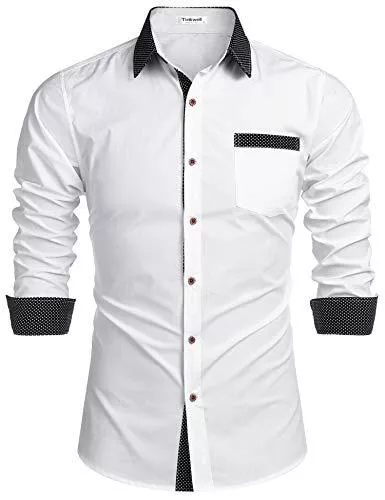 Tinkwell Hemden Tinkwell Hemd Herren Freizeithemd Langarmhemd Regular Fit Herrenhemd mit Kent-Kragen Einfarbig Hemden für Männer
