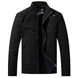 WenVen Jacken WenVen Herren Klassisch Military Jacke Leicht Baumwolle Übergangsjacke Lässige Outdoor Freizeitjacke Reißverschluss Cargo Mäntel