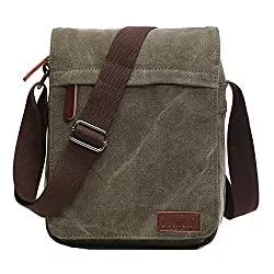 Outreo Taschen & Rucksäcke Outreo Schultertasche Vintage Umhängetasche Herren Messenger Taschen Canvas Kuriertasche für Tablet Retro Reisetasche Schule Aktentasche