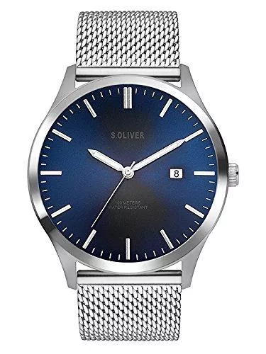 s.Oliver Uhren s.Oliver Herren Analog Quarz Uhr mit Edelstahl Armband