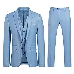 YOUTHUP Kostüme YOUTHUP Herren 3 Teilig Anzug 2-Knopf Slim Fit Anzüge Einreiher Sakko Weste Hose für Business Hochzeit