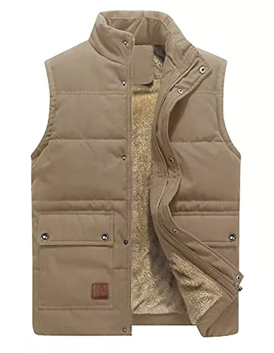 KEFITEVD Westen KEFITEVD Herren Fleeceweste Winter Warme Outdoor Weste Anglerweste Ärmellos Jacke mit Stehkragen Einschubtaschen