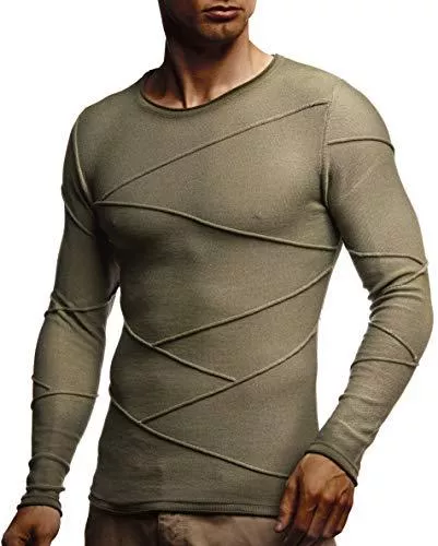 Leif Nelson Pullover & Strickmode Leif Nelson Herren Strickpullover Strick-Pullover mit Rundkragen Moderner Feinstrickpullover Männer Pulli Slim Fit Männer LN-1760