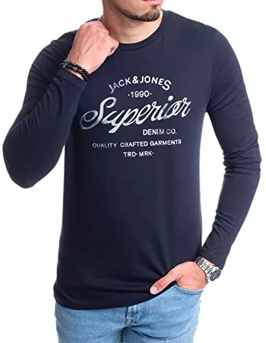 JACK &amp; JONES Langarmshirts Jack and Jones Herren Langarmshirt aus Baumwolle (Langarm-Shirt &amp; Longsleeve)