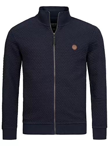 Indicode Jacken Indicode Herren Bermie Sweatjacke mit Stehkragen | Cardigan Herrenjacke Sweater Männer