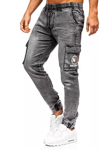 BOLF Jeans BOLF Herren Jeans Jogger Denim Style Sweathose Jogg Jeans Used Look Jeanspants Destroyed Freizeit Casual Style Slim Fit Narrow Leg 6F6