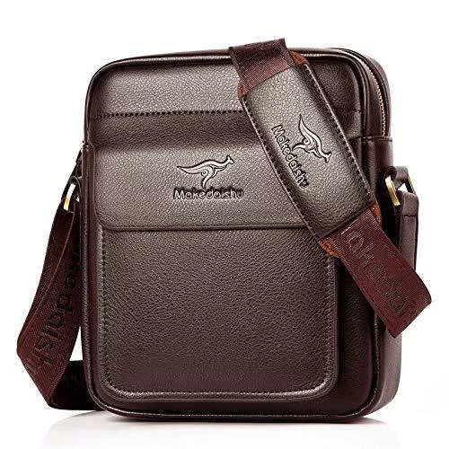 GKE Taschen & Rucksäcke GKE Herren-Umhängetasche aus Leder, Business-Umhängetasche für Herren Braun