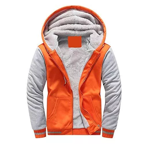 VSUSN Kapuzenpullover VSUSN Herren Kapuzenpullover mit Reißverschluss Langarm Kapuzenjacke Winter Warm Fleece-Innenseite Sweatshirt Plus Dicke Fleecejacke Sweatjacke Mit Kapuze