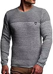 Karl´s People Pullover & Strickmode Karl´s People Herren Strick-Pullover Rundhals mit Logopatch | Männer Winter-Pullover |stylischer Herren Strick-Pulli | Warmer Männer Pulli Grobstrick| Herren Basic Longsleeve Sweatshirt Sweater K-114