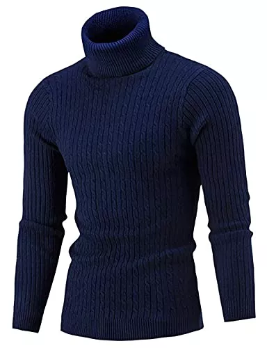 AIDEAONE Pullover & Strickmode AIDEAONE Herren Rollkragen Turtleneck Strickpullover Stehkragen Pullover Sweater Warme Basic Feinstrick Rollkragenpullover