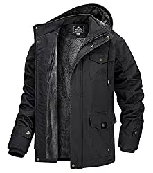 MAGCOMSEN Jacken MAGCOMSEN Herren Warm Gefüttert Jacke Cargo Winterparka Militär Jacke für Herren Outdoorjacke mit Abnehmbarer Kapuze Übergangsjacke Baumwolle Hoodies