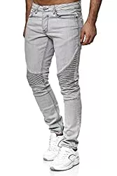 Tazzio Jeans Tazzio Herren Denim Biker-Jeans im Destroyed Look Slim Fit